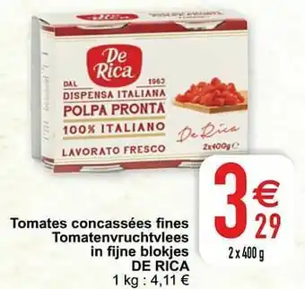 Tomates concassées fines tomatenvruchtvlees in fijne blokjes de rica