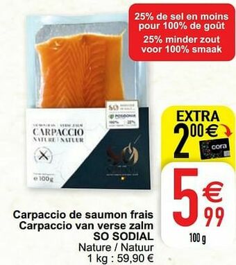Cora Carpaccio de saumon frais carpaccio van verse zalm so sodial aanbieding