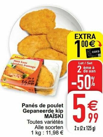 Cora Panés de poulet gepaneerde kip maïski aanbieding