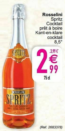 Cora Rosselini spritz cocktail prêt à boire kant-en-klare cocktail aanbieding