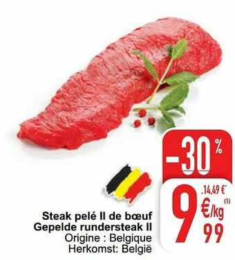 Steak pelé ii de boeuf gepelde rundersteak ii
