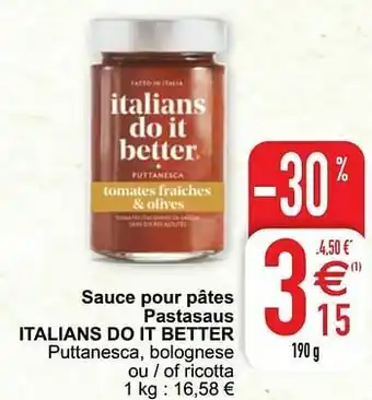 Sauce pour pâtes pastasaus italians do it better