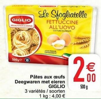 Cora Pâtes aux oeufs deegwaren met eieren giglio aanbieding