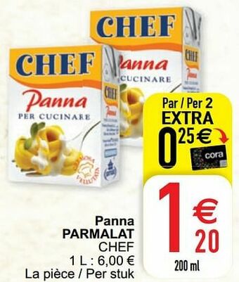 Cora Panna parmalat chef aanbieding