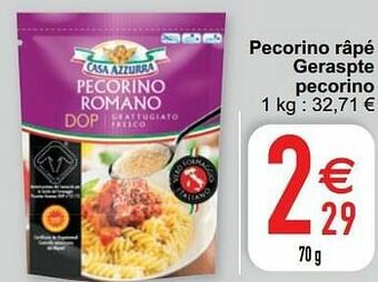 Cora Pecorino râpé geraspte pecorino aanbieding