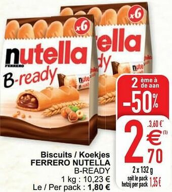 Cora Biscuits - koekjes ferrero nutella b-ready aanbieding
