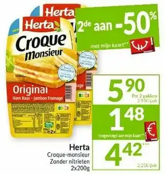 Intermarché Herta croque-monsieur zander nitrieten aanbieding