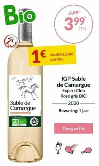 Intermarché Igp sable de camargue expert club rosé gris bio aanbieding