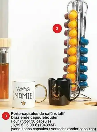 Cora Porte-capsules de café rotatif draaiende capsulehouder aanbieding