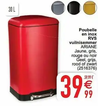 Cora Poubelle en inox rvs vuilnisemmer ariane aanbieding