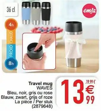 Cora Travel mug waves aanbieding