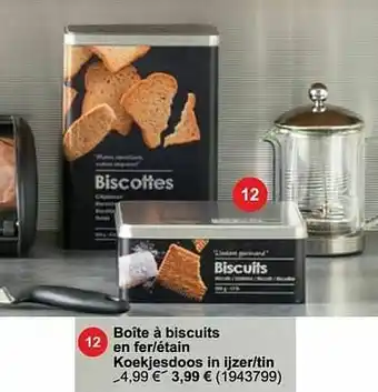 Cora Boîte à biscuits en fer-étain koekjesdoos in ijzer-tin aanbieding
