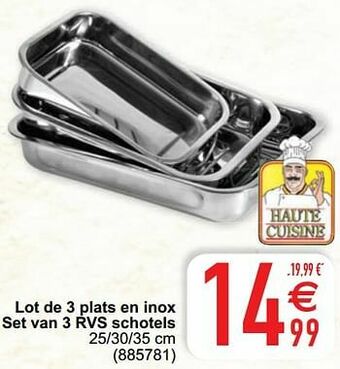 Cora Lot de 3 plats en inox set van 3 rvs schotels aanbieding