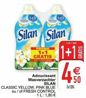 Cora Adoucissant wasverzachter silan classic yellow, pink blue ou - of fresh control aanbieding