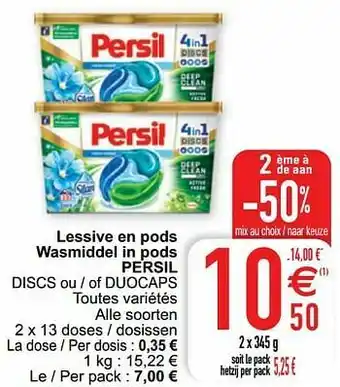 Cora Lessive en pods wasmiddel in pods persil discs ou - of duocaps aanbieding