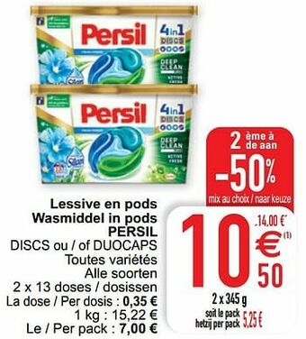 Cora Lessive en pods wasmiddel in pods persil discs ou - of duocaps aanbieding