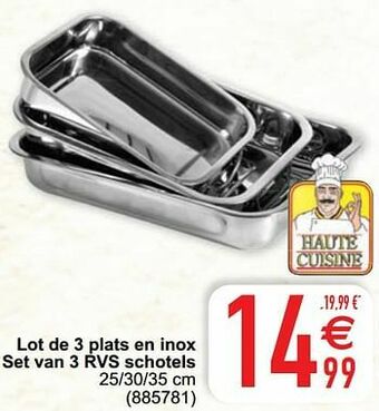 Cora Lot de 3 plats en inox set van 3 rvs schotels aanbieding