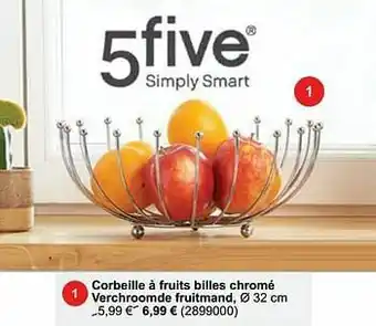 Cora Corbeille à fruits billes chromé verchroomde fruitmand aanbieding