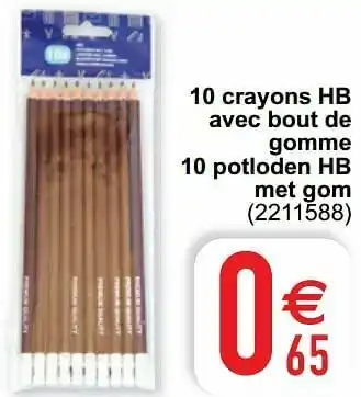 Cora 10 crayons hb avec bout de gomme 10 potloden hb met gom aanbieding