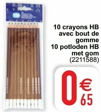Cora 10 crayons hb avec bout de gomme 10 potloden hb met gom aanbieding