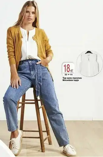 Cora Top sans manches mouwloos topje aanbieding