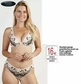 Soutien-gorge ampliforme push up push-upbeha met softings diana fusain