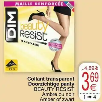 Cora Collant transparent doorzichtige panty beauty resist aanbieding