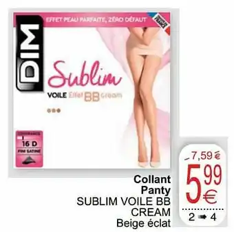 Collant panty sublim voile bb cream