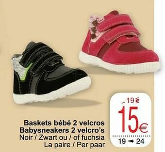 Cora Baskets bébé 2 velcros babysneakers 2 velcro’s aanbieding