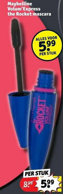 Kruidvat Maybelline volum’express the rocket mascara aanbieding