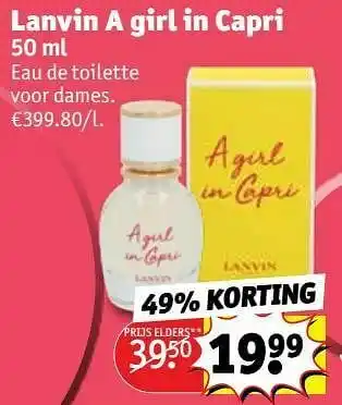 Kruidvat Lanvin a girl in capri edt aanbieding