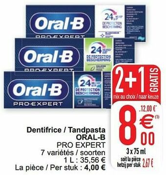Cora Dentifrice - tandpasta oral-b pro expert aanbieding