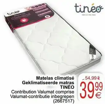 Cora Matelas climatisé geklimatiseerde matras tinéo aanbieding