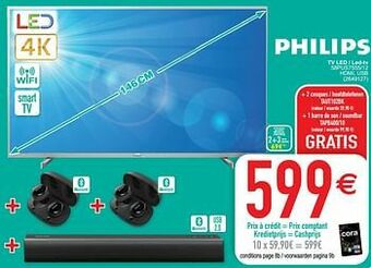 Cora Philips tv led - led-tv 58pus7555-12 aanbieding
