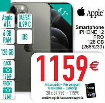 Cora Apple smartphone iphone 12 pro 128 gb aanbieding