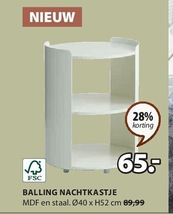 Jysk Balling nachtkastje aanbieding