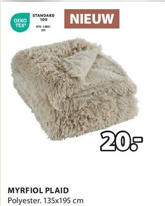Jysk Myrfiol plaid aanbieding
