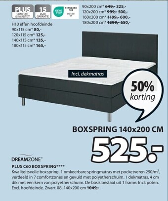 Jysk Plus c60 boxspring aanbieding