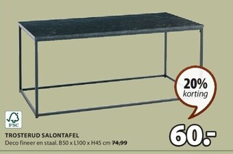 Jysk Trosterud salontafel aanbieding