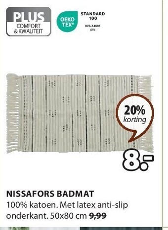 Jysk Nissafors badmat aanbieding