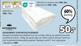 Jysk Okshornet synthetisch dekbed aanbieding