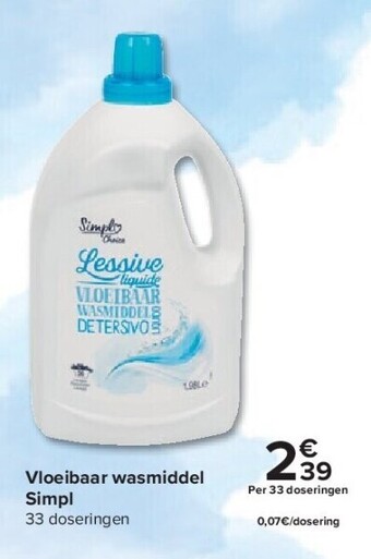 Carrefour Vloeibaar wasmiddel simpl aanbieding
