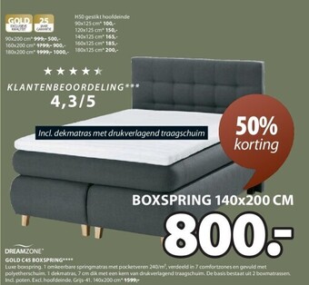 Jysk Gold c45 boxspring aanbieding