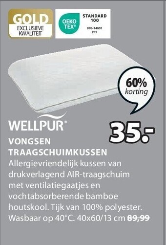 Jysk Vongsen traagschuimkussen aanbieding