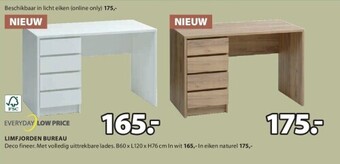 Jysk Limfjorden bureau b60 x l120 x h76 cm aanbieding