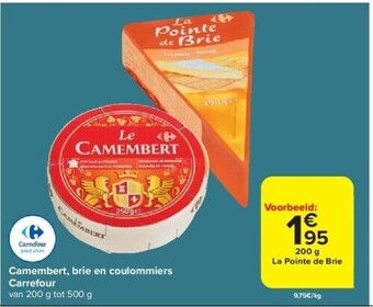 Carrefour Camembert, brie en coulommiers carrefour aanbieding