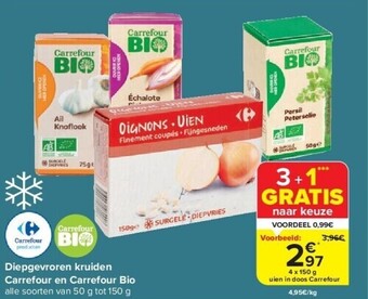 Carrefour Diepgevroren kruiden carrefour en carrefour bio aanbieding