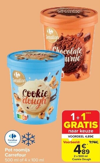 Carrefour Pot roomijs carrefour aanbieding