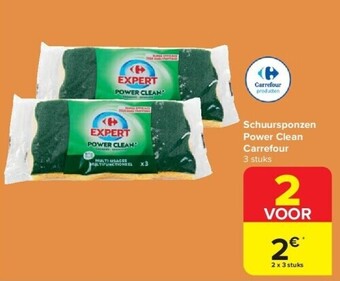 Carrefour Schuursponzen power clean carrefour aanbieding