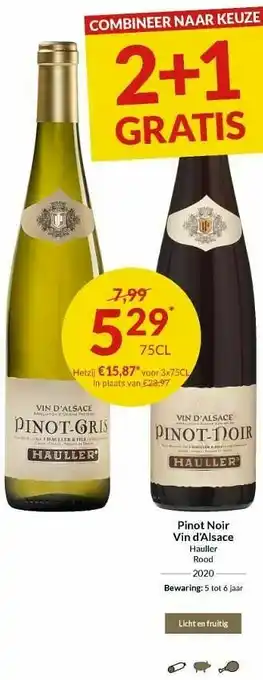 Intermarché Pinot noir vin d`alsace hauller rood aanbieding